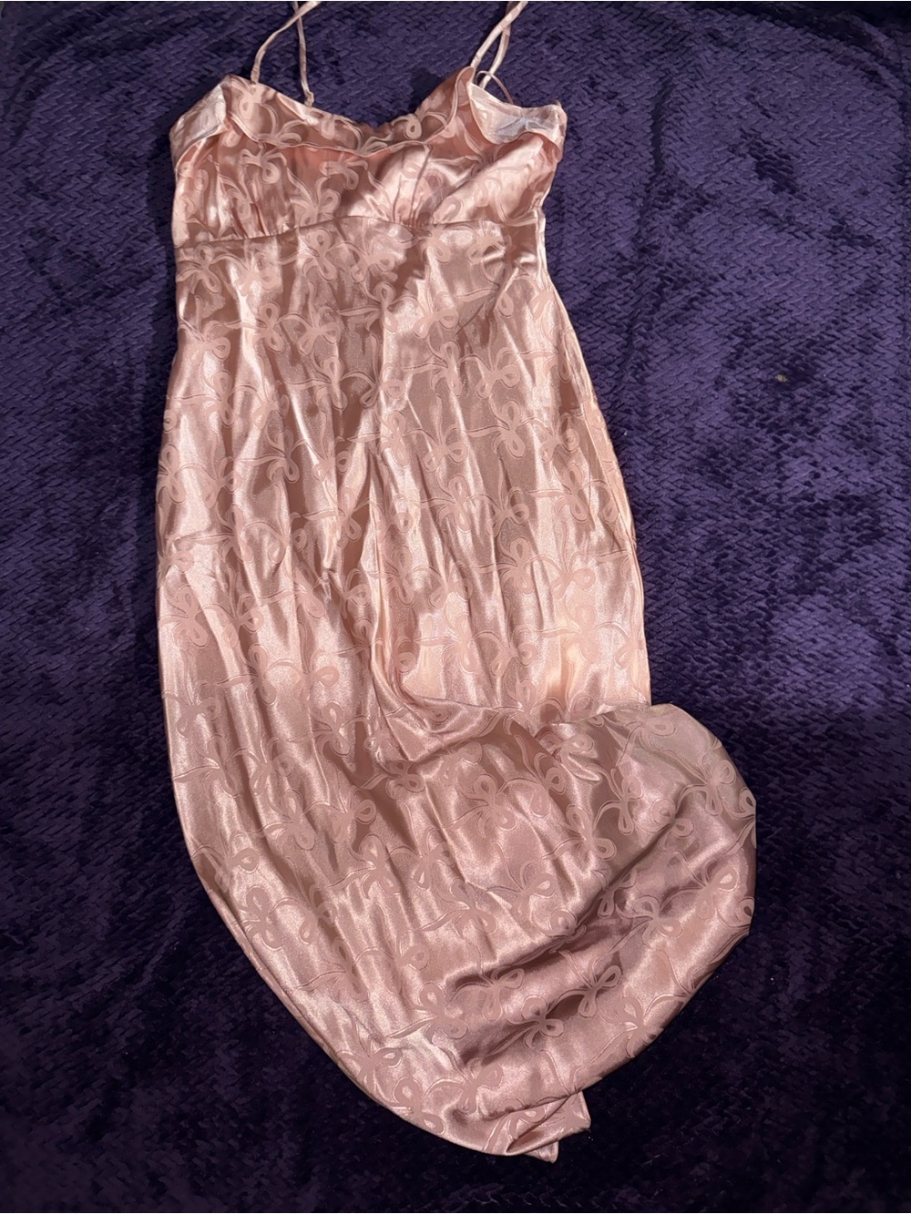 Silky Pink Floral Satin Slip Dress